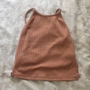 Criss cross orange cropped top